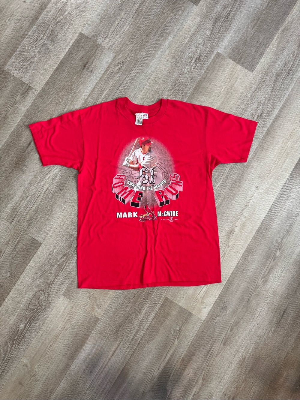 Vintage 1998 Mark McGwire 62 Home Runs Cardinals MLB Graphic Tee XL NWT